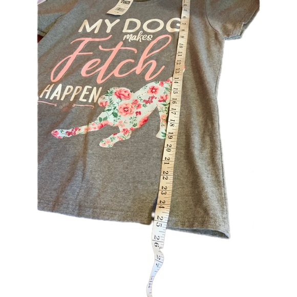 Woman’s size medium fitted T-shirt my dog makes fetch happen! New - Picture 5 of 6